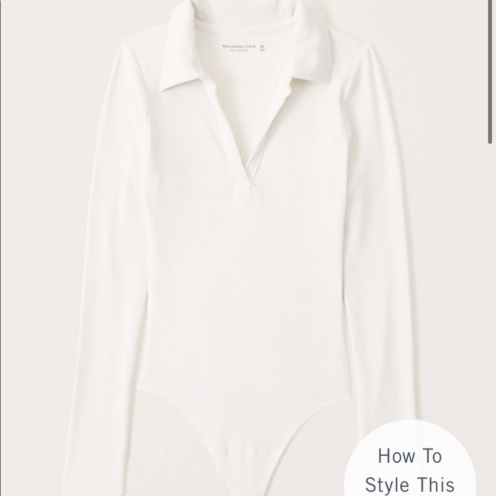 Long-Sleeve Ribbed Polo Bodysuit